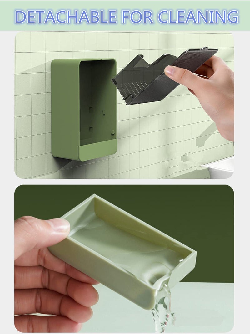 HANCELANT Bathroom Soap Dishes, 2 Pack Bar Soap Holder with Drain Wall Mounted Soap Box for Shower, Bathroom, Kitchen Sink, Keep Soap Bars Dry, Waterproof Dustproof, No Drilling, Adhesive Include - Image 4