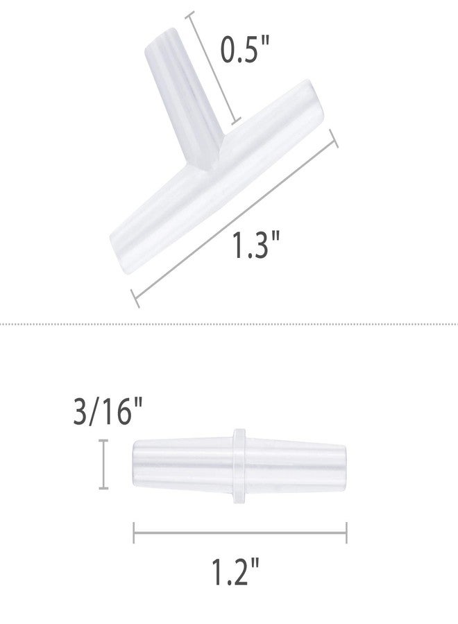 باوفلي مجموعة Pawfly من 20 وصلة صمام هواء لحوض السمك، أنبوب بلاستيكي أبيض داخلي، ثلاثي الاتجاهات على شكل حرف T ومستقيم - Image 3
