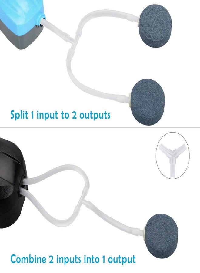 باوفلي مجموعة Pawfly من 20 وصلة صمام هواء لحوض السمك، أنبوب بلاستيكي أبيض داخلي، ثلاثي الاتجاهات على شكل حرف T ومستقيم - Image 2