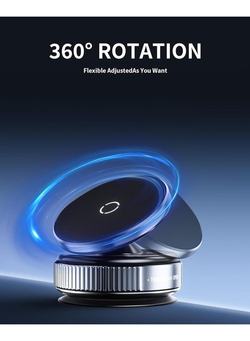 PROMASS Vacuum Suction Cup Magnetic Phone Holder 360° Adjustable Car Mount Stand Strong Magnetic Bracket for Home Office & Gaming - Image 2