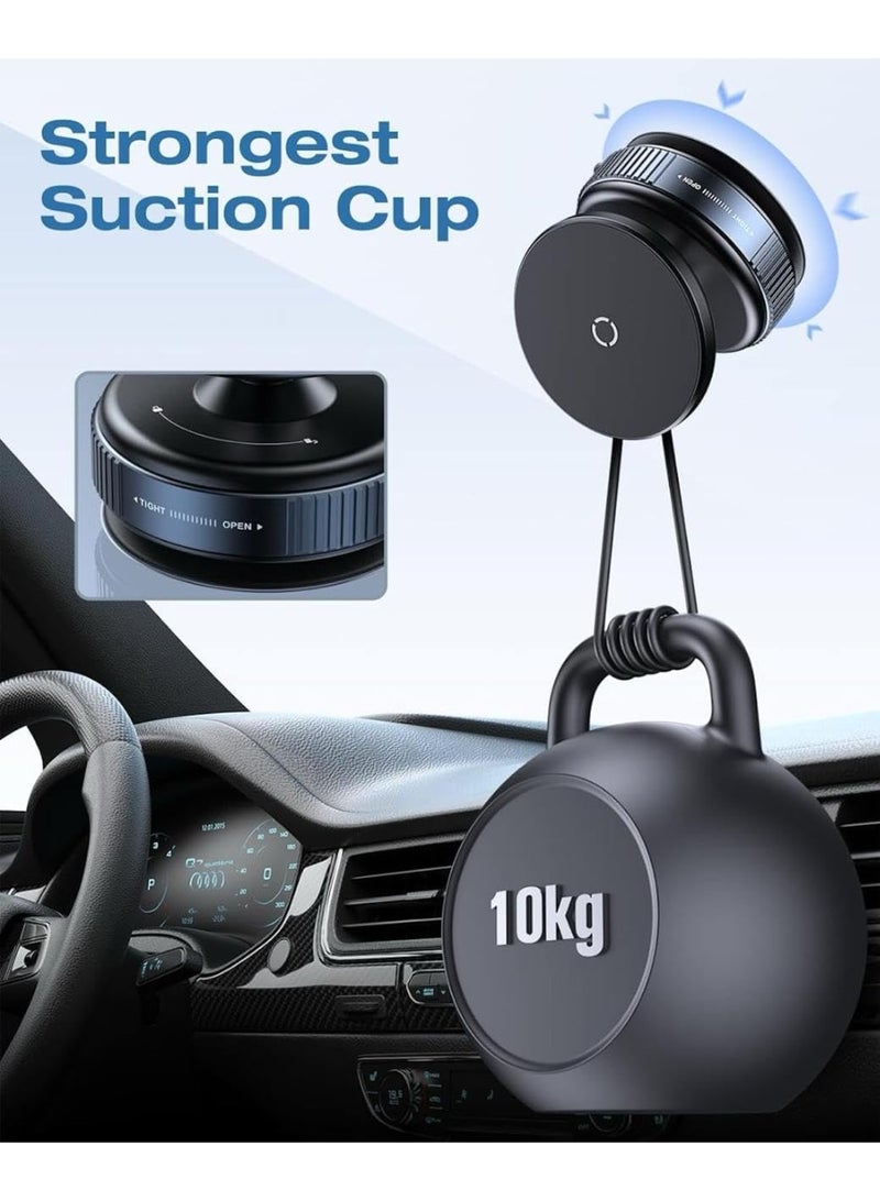 PROMASS Vacuum Suction Cup Magnetic Phone Holder 360° Adjustable Car Mount Stand Strong Magnetic Bracket for Home Office & Gaming - Image 3
