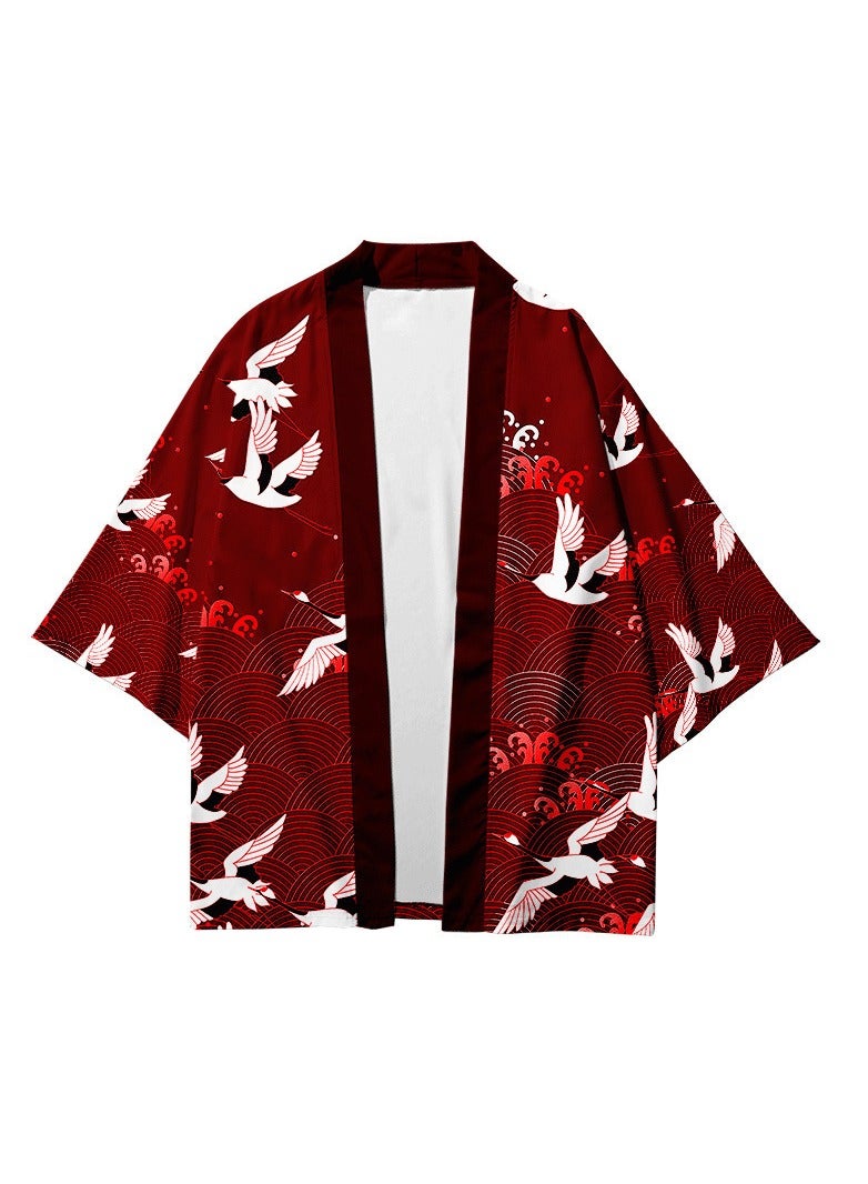 Loquat New China-Chic Element 3D Printing Cardigan Loose Men's Cape - Image 2