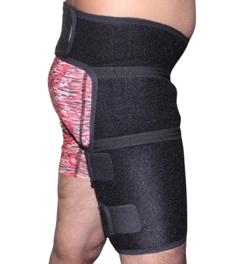 WITSOUL Hip Thigh Support Groin Support Brace Compression Thigh Strap Wrap for Recovery Sports Pain Relief (LARGE) - Image 2