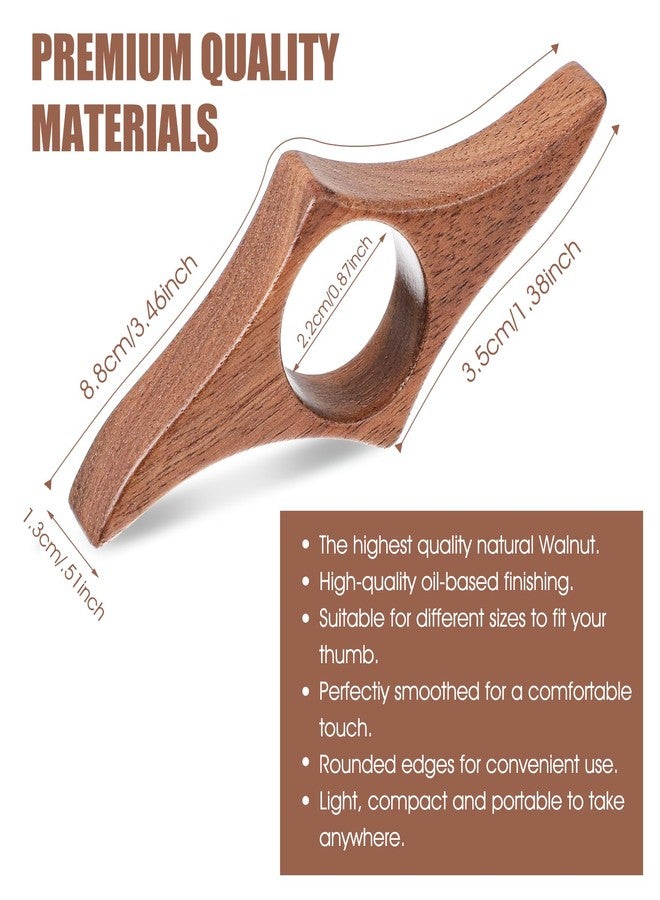 Nogeqi Thumb Book Page Holder, Handmade Natural Walnut Book Opener Holder, Reading Gifts for Books Lovers Readers Bookworm Reading Accessories, Medium - 0.87inch - Image 3