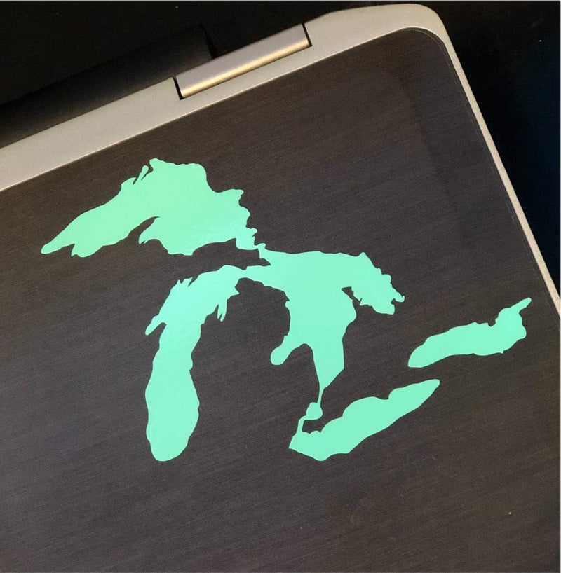 Nudge Printing Great Lakes Sticker Michigan Car Decal Premium Heavy-Duty Waterproof Vinyl for Bumpers, Windows, Laptops, Water Bottles or Coolers (Mint Green, 4.75" Wide) - Image 2