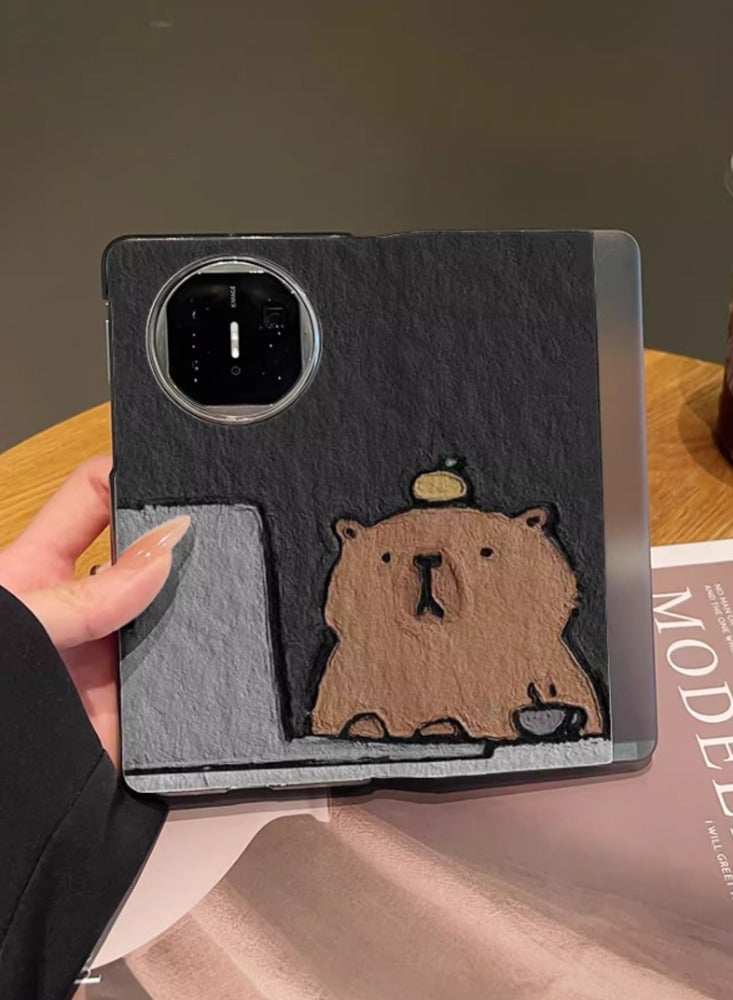 Huawei Matex3 Phone Case New Capybara Work Capybara All Inclusive Flip Leather Case - Image 2