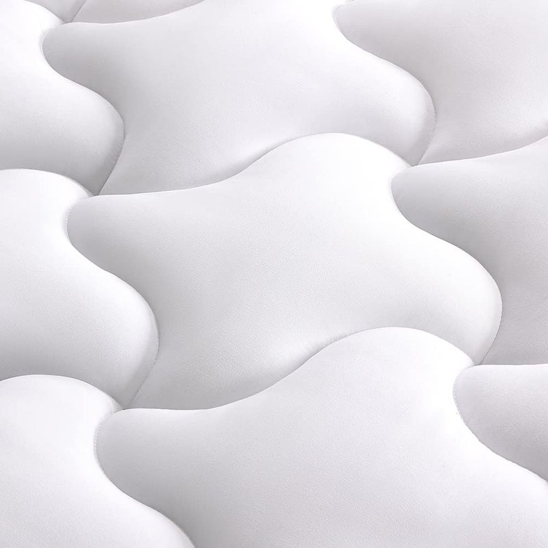 SLEEP ZONE Mattress Pad Cal King Cooling Mattress Topper, Quilted Fitted Mattress Cover, Machine Washable Mattress Protector, Soft Fluffy Down Alternative, Deep Pocket 8~21 inch (White, Cal King) - Image 4