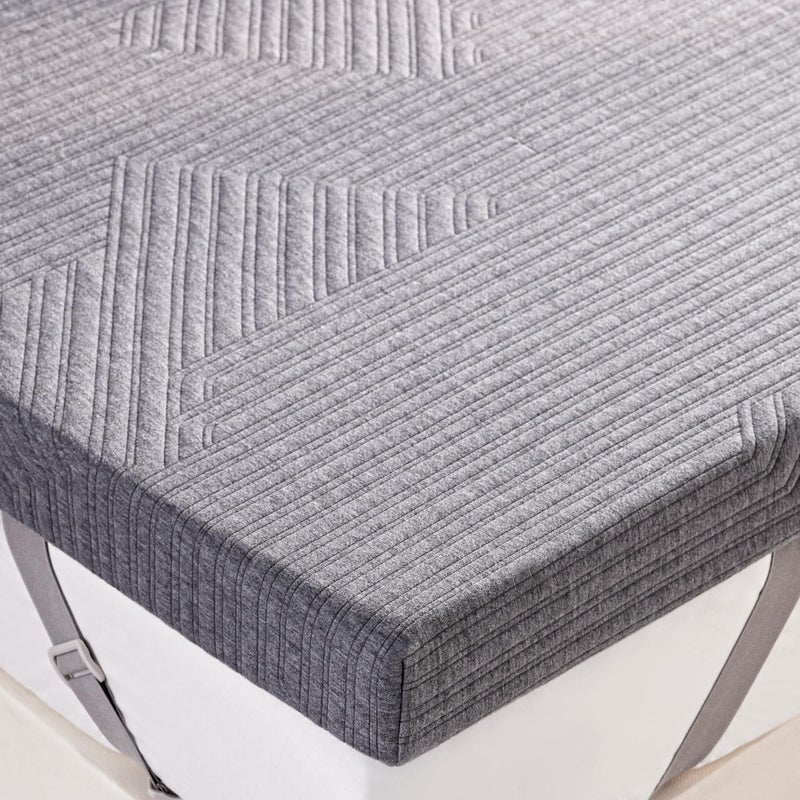 BDEUS 3 inch Firm to Extra Firm Memory Foam Mattress Topper Twin Size for Big Guys, Supportive Mattress Pad for Back Pain Relief, Firm Foam Bed Topper with Senior Grey Cover, CertiPUR-US Certified - Image 1