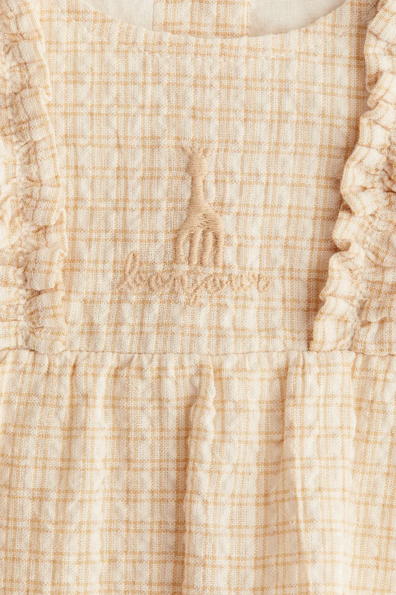 H&M Embroidery-detail seersucker romper suit