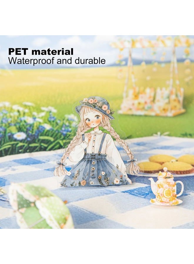 AuriicLeaf Daily Life PET Sticker Set, 120Pcs Cottagecore Stickers for Scrapbooking, Journaling, DIY Crafts and Planner Supplies - Image 3