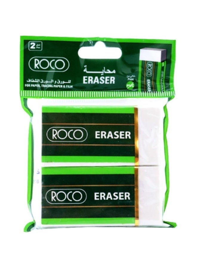 ROCO Big Plastic Eraser (White) Pack of 10 - Image 1