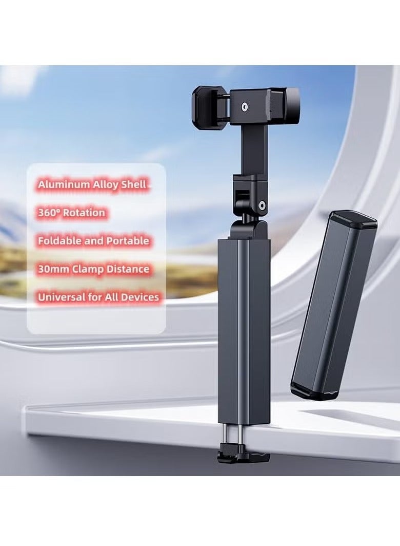 TIGER Universal Airplane Phone Holder – Portable Travel Stand, Foldable Magic Clamp for Desk & Movies | Compact & Adjustable Phone Mount for Airplane, Desk, and Entertainment | Grey Color, Travel-Friendly & Convenient - Image 5