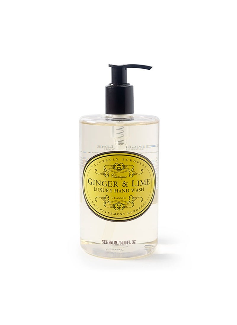 naturally european - Naturally European Hand Wash Ginger & Lime 500Ml - Image 1
