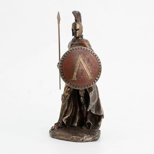 Veronese Design Veronese 9 7/8 Inch Leonidas Spartan King with Spear and Shield Cold Cast Resin Antique Bronze Sculpture - Image 5