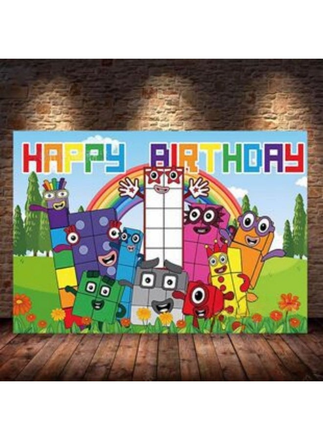 Digital Birthday Party Decoration, Happy Birthday Background Banner Themed Background Banner for Indoor Outdoor Game Party Decoration