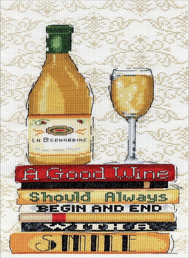 DesignWorks Ink Design Works Crafts White Wine, 6 x 14 Counted Cross Stitch Kit - Image 5