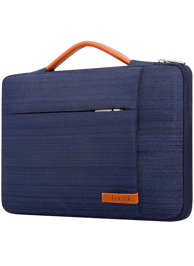 Lacdo - 360 Protective Laptop Sleeve Case For 15 Inch New Macbook Air M3 A3114 M2 A2941 2024 2023 15 Inch Macbook Pro A1990 A1707 Dell Xps 15 Plus 2022 2020 Computer Bag Water Resistant Blue - Image 1