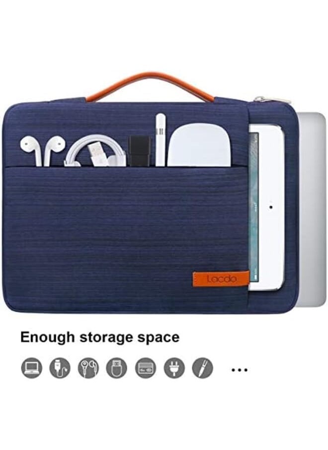 Lacdo - 360 Protective Laptop Sleeve Case For 15 Inch New Macbook Air M3 A3114 M2 A2941 2024 2023 15 Inch Macbook Pro A1990 A1707 Dell Xps 15 Plus 2022 2020 Computer Bag Water Resistant Blue - Image 1