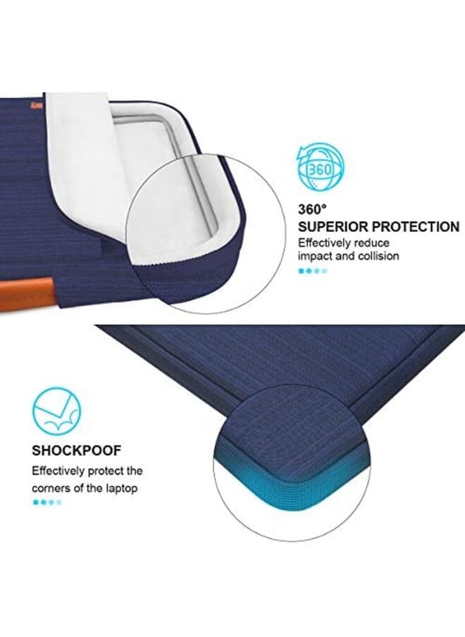 Lacdo - 360 Protective Laptop Sleeve Case For 15 Inch New Macbook Air M3 A3114 M2 A2941 2024 2023 15 Inch Macbook Pro A1990 A1707 Dell Xps 15 Plus 2022 2020 Computer Bag Water Resistant Blue - Image 1