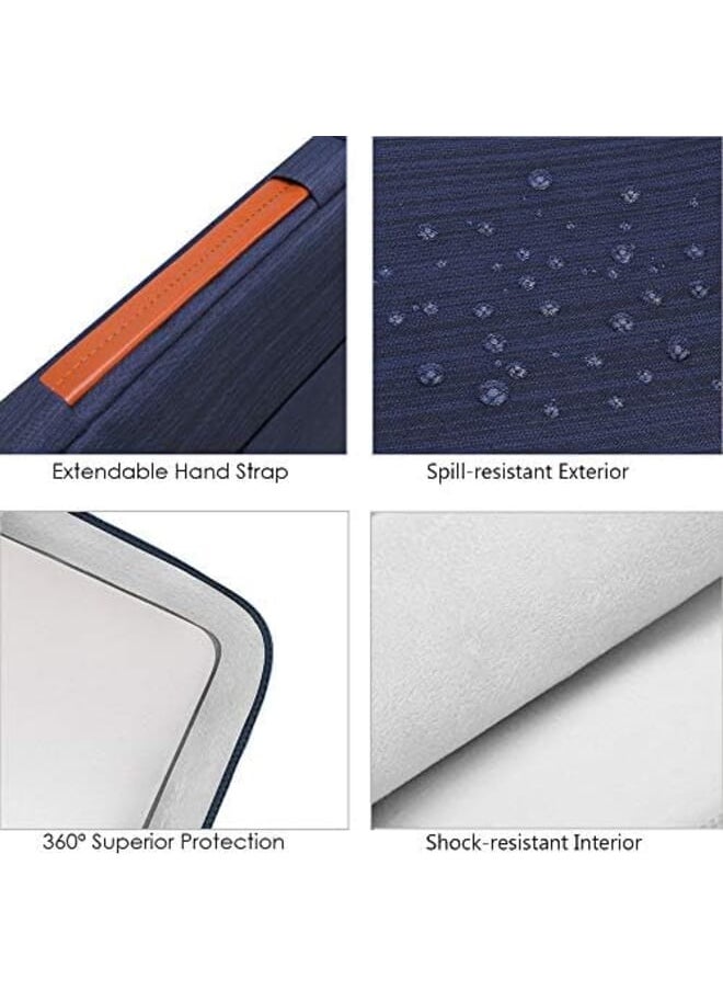 Lacdo - 360 Protective Laptop Sleeve Case For 15 Inch New Macbook Air M3 A3114 M2 A2941 2024 2023 15 Inch Macbook Pro A1990 A1707 Dell Xps 15 Plus 2022 2020 Computer Bag Water Resistant Blue - Image 1