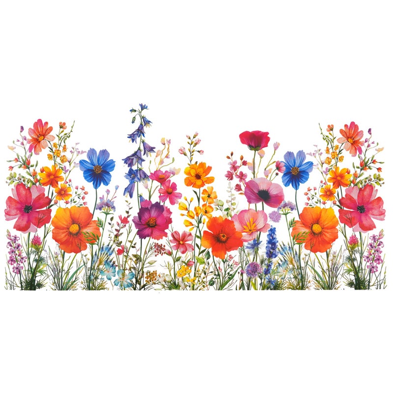 NYEONHRT 2-Pack Window Decals for Glass Windows, Removable Flower Window Clings, Double-Sided Freely Cut-to-Size Bouquet Decor for Home and Office C - Image 1