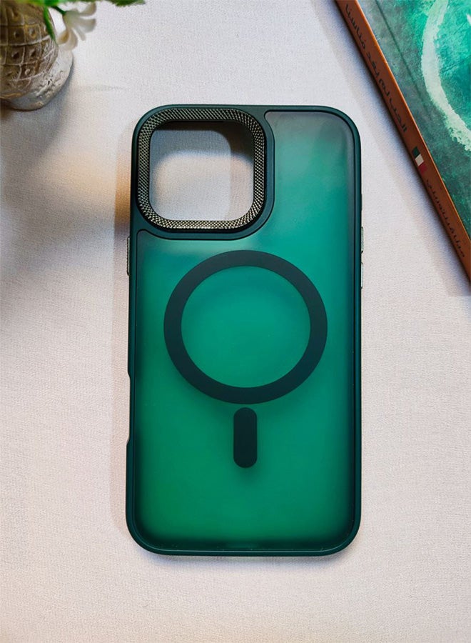Matte Magnetic Back Case For Iphone 16 Pro Max, Slim Hard Shockproof Scratch Resistant Cover, Compatible With MagSafe And Wireless Charger, Camera Lens Protection, Lightweight, Stylish Design For Men, Women, And Youth For Iphone 16 Pro Max - Dark Green - Image 3