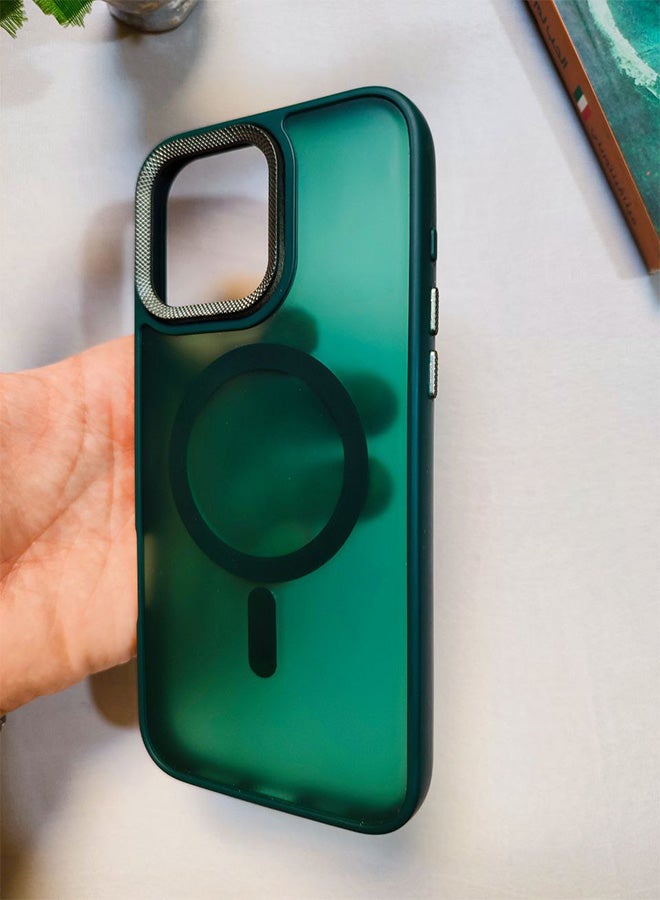 Matte Magnetic Back Case For Iphone 16 Pro Max, Slim Hard Shockproof Scratch Resistant Cover, Compatible With MagSafe And Wireless Charger, Camera Lens Protection, Lightweight, Stylish Design For Men, Women, And Youth For Iphone 16 Pro Max - Dark Green - Image 5
