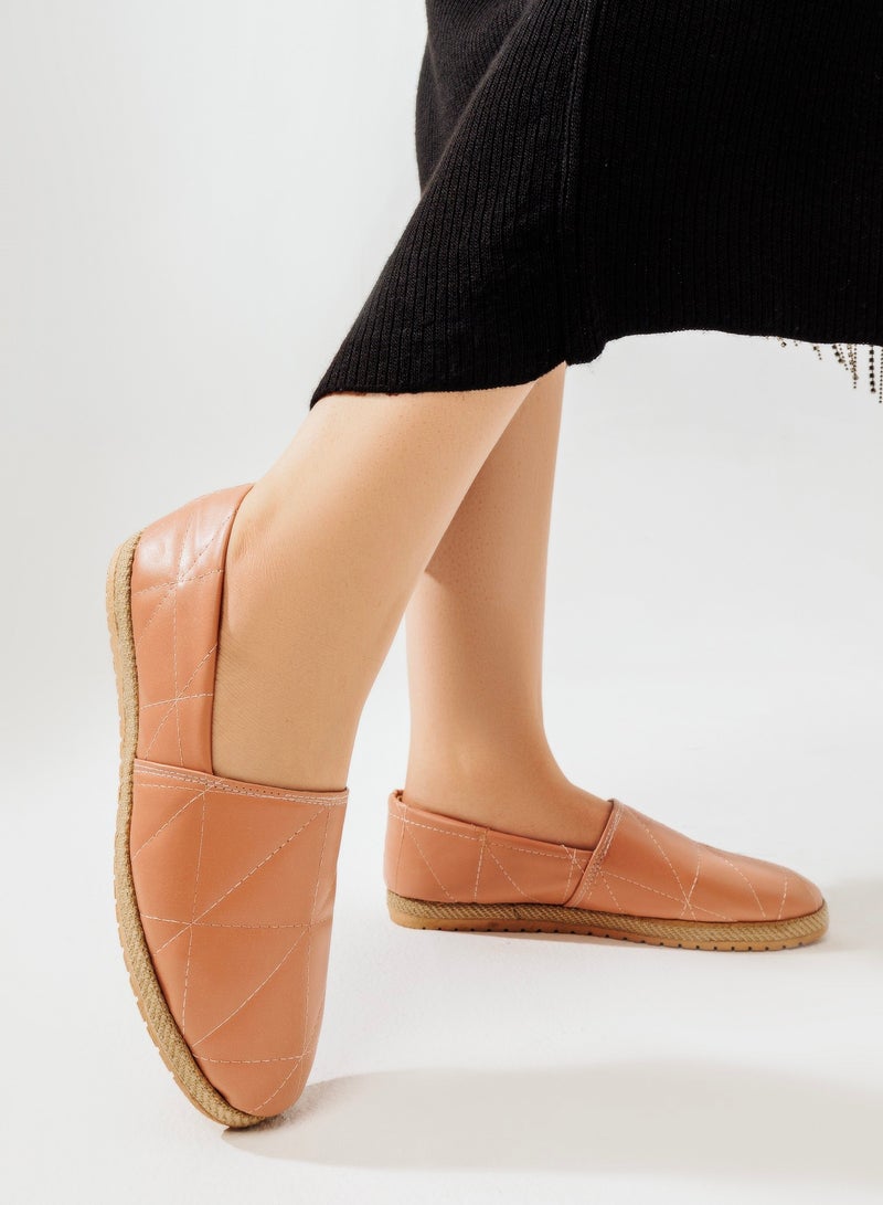 BN-90 بلارينا جلد فلات للنساء - برتقالي