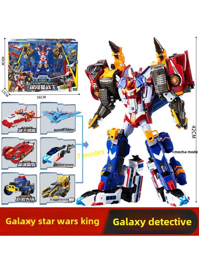 Genuine Topo Warrior Galaxy Detective Sonic Thunder Justice SWAT Transforming Robot Auto King Kong Toy-Color:7614【national Special Police】  - Image 5