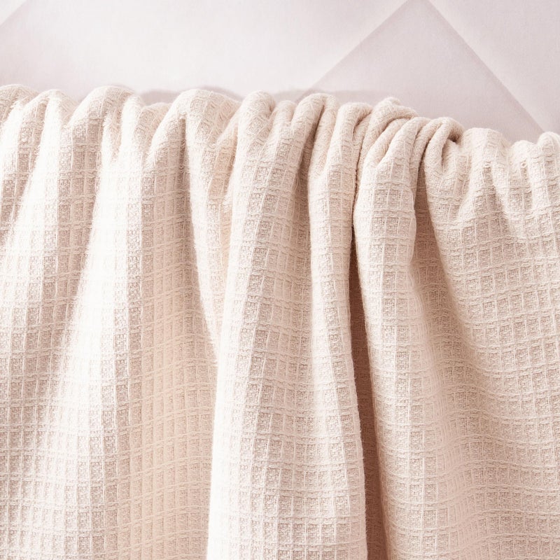 Home Centre SS24-100% BCI Cotton Waffle Bath Towel - 70 CM X 1.4 M - Beige - Image 4