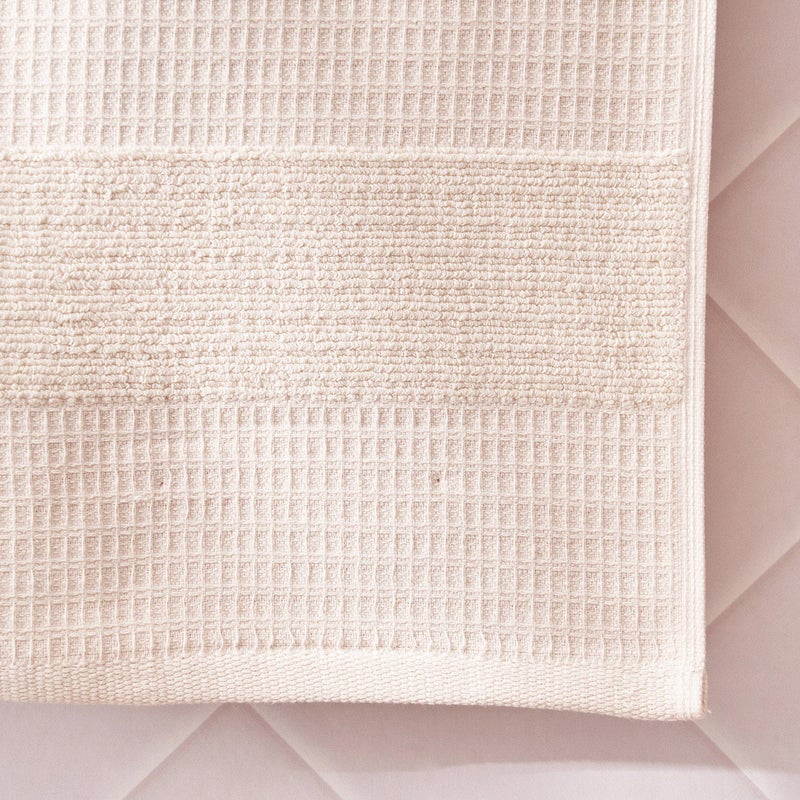 Home Centre SS24-100% BCI Cotton Waffle Bath Towel - 70 CM X 1.4 M - Beige - Image 5