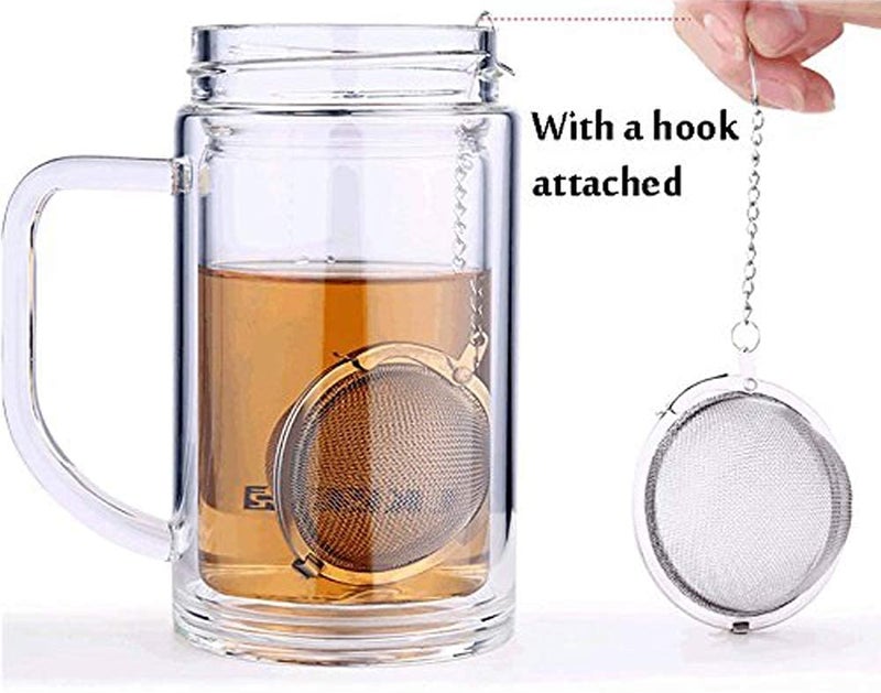 ONICORN® Stainless Steel Mesh Tea Infuser Ball-Tea Strainer Filters-Tea Interval Diffuser for Loose Natural Leaf Tea & Seasoning Herbal Spices (Silver, Small Pack of 2) - Image 3