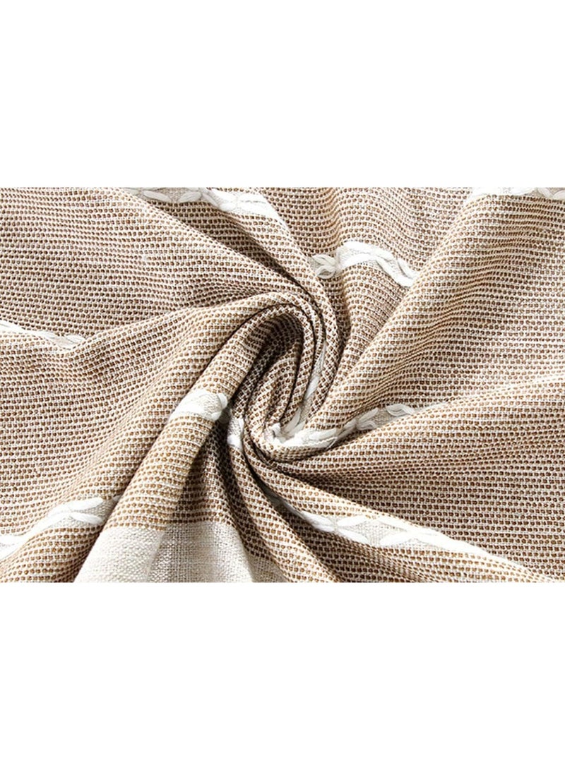 general Square tablecloth waterproof embroidery farmhouse style - dustproof table cover heavy-duty rural with embedded table slide, outdoor table cover grid tablecloth 55x55 inches - Image 5