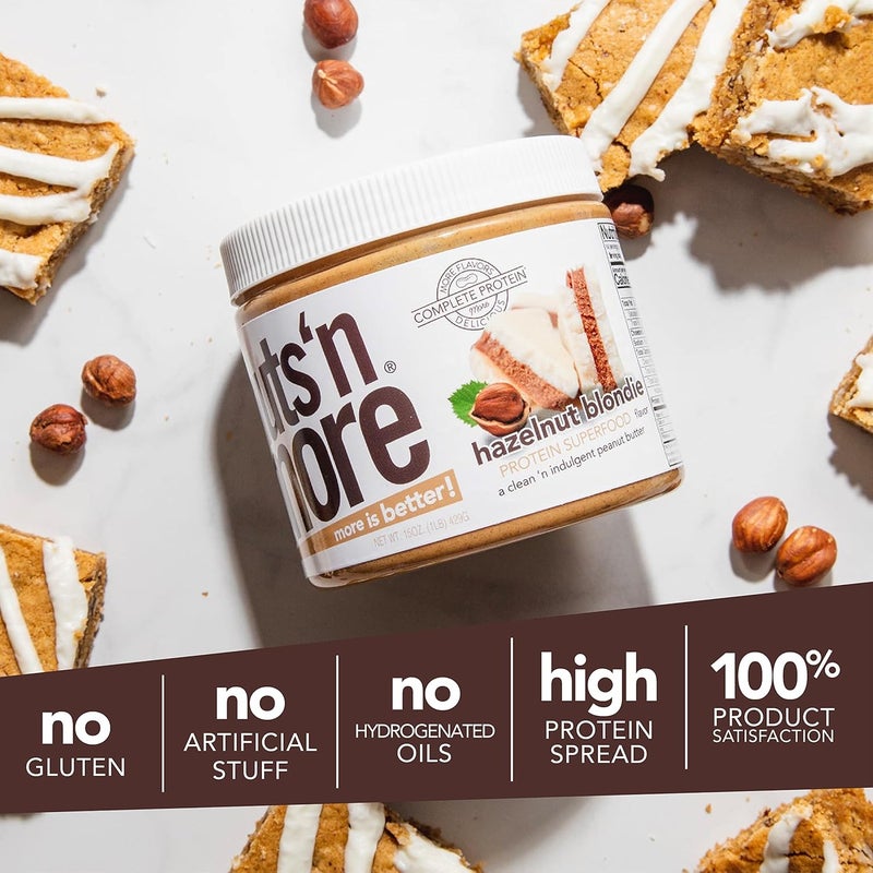 nuts'n more Nuts 'N More Hazelnut Blondie Spread - High Protein, Low Carb, Gluten Free Nut Butter (15oz Jar) - Image 5