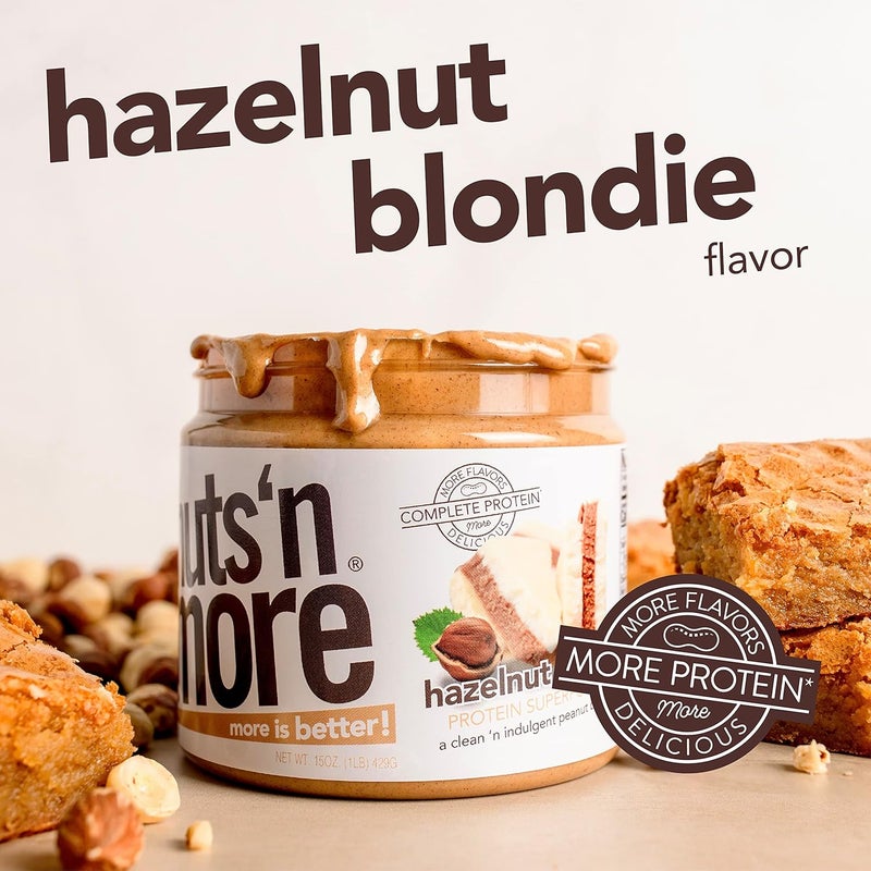 nuts'n more Nuts 'N More Hazelnut Blondie Spread - High Protein, Low Carb, Gluten Free Nut Butter (15oz Jar) - Image 3