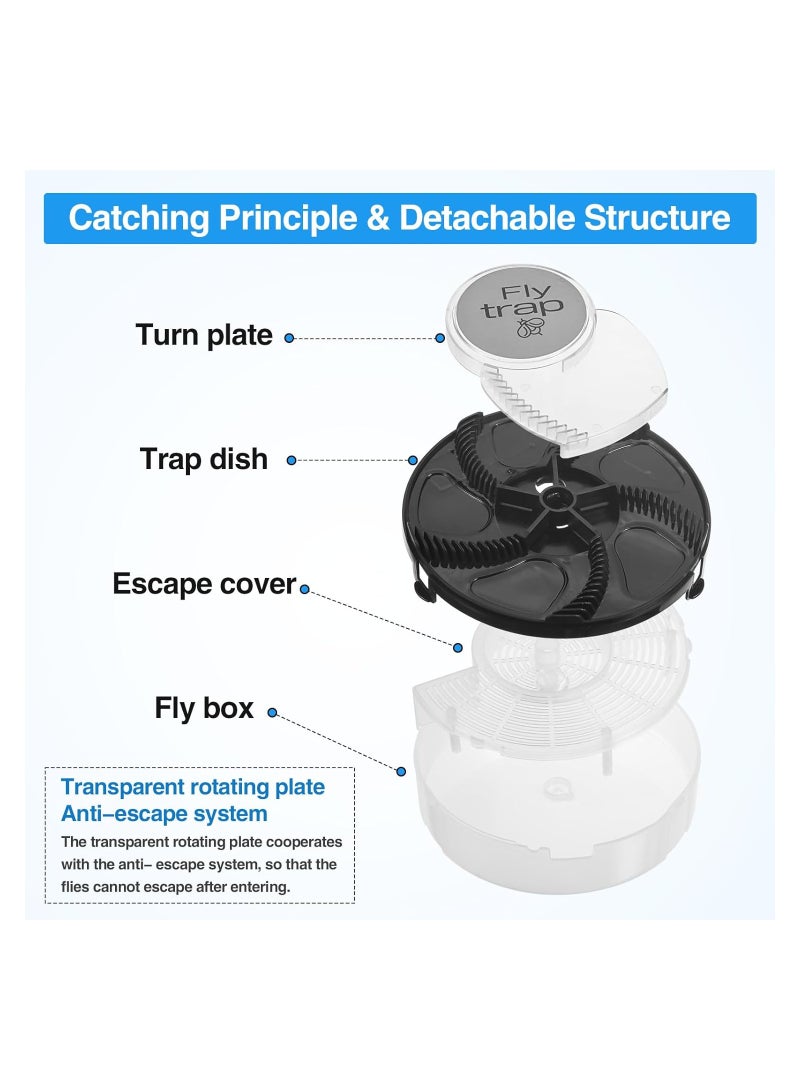 SOLARAE Electric Fly Trap, Pest Device Gnat Flying Insect Trap, Automatic Indoor Fly Trap, Pest Reject Control Catcher, Insect Repellents Tools, Auto, Ranch, Garden Rotate Resueable Catcher for House Fly - Image 3
