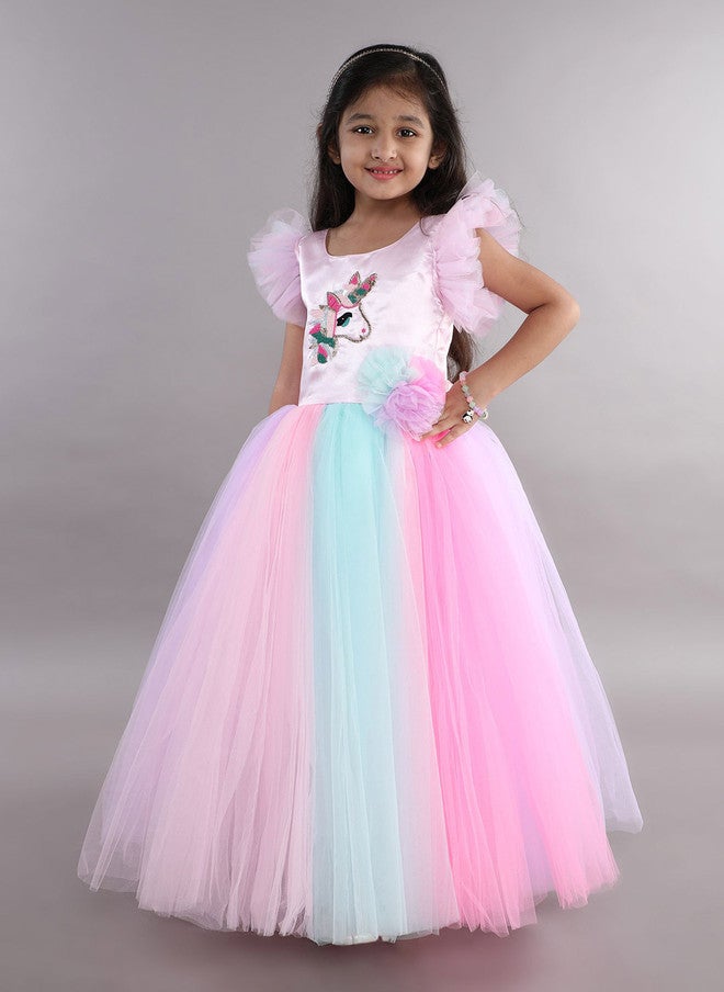 PinkChick فستان غون وردي وحيد القرن للفتيات - Image 4