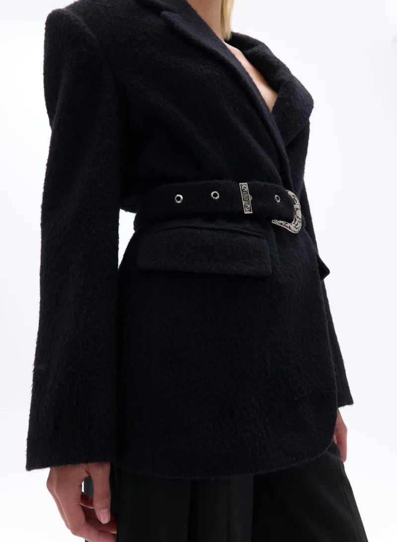 Nocturne Double Breasted Jacket with Belt Detail