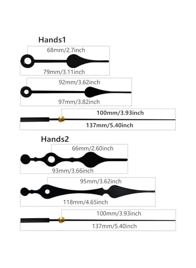 Clock Mechanism Replacement,Quartz Battery Operated Movement Silent DIY Wall Clock Repair Parts Replacement Shaft Lengths 16mm(41/64inch) - Image 2