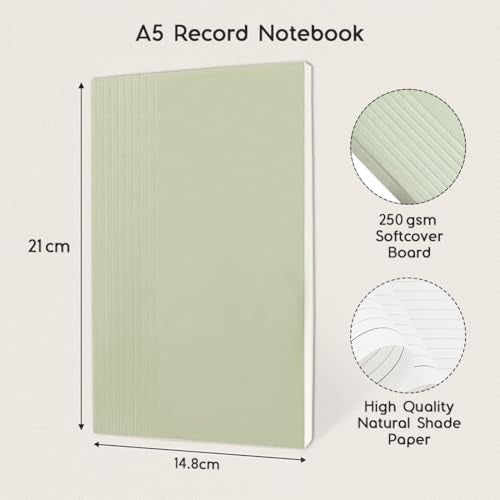 NUOVI Record Note Book, Smoke Grey | A5 - Ruled Grid Pages | 96 Pages - 100GSM Pages with Soft Cover | Ideal for Office, College, School, Journaling, Meeting & More - Image 3