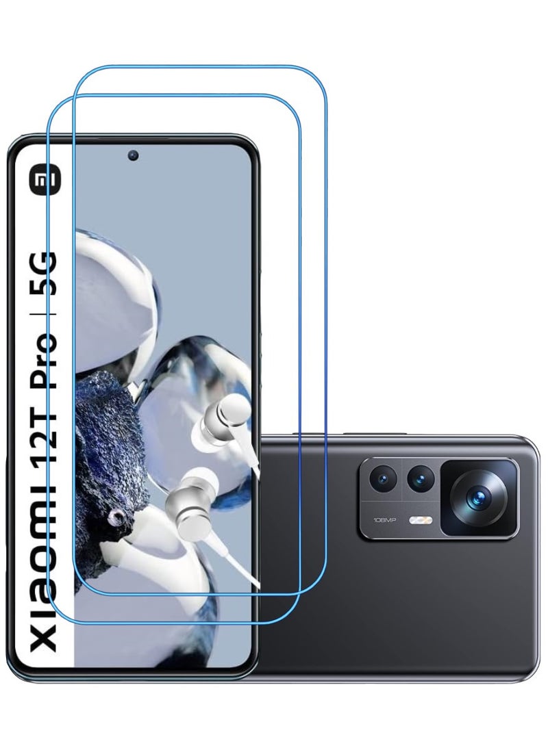 ACLIX 2 Pieces Antistatic ESD Dustproof Premium Quality High Definition Clear Tempered Glass Screen Protector Designed For Xiaomi 12T Pro - Image 1