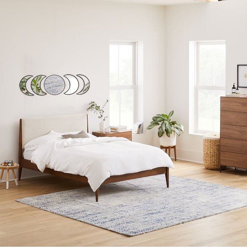 مرآة زخرفية خشبية بتصميم نوردية لكسوف القمر - مرآة مراحل القمر - مرآة معلقة لد decoration غرفة النوم - مرآة أكريليك - Image 4