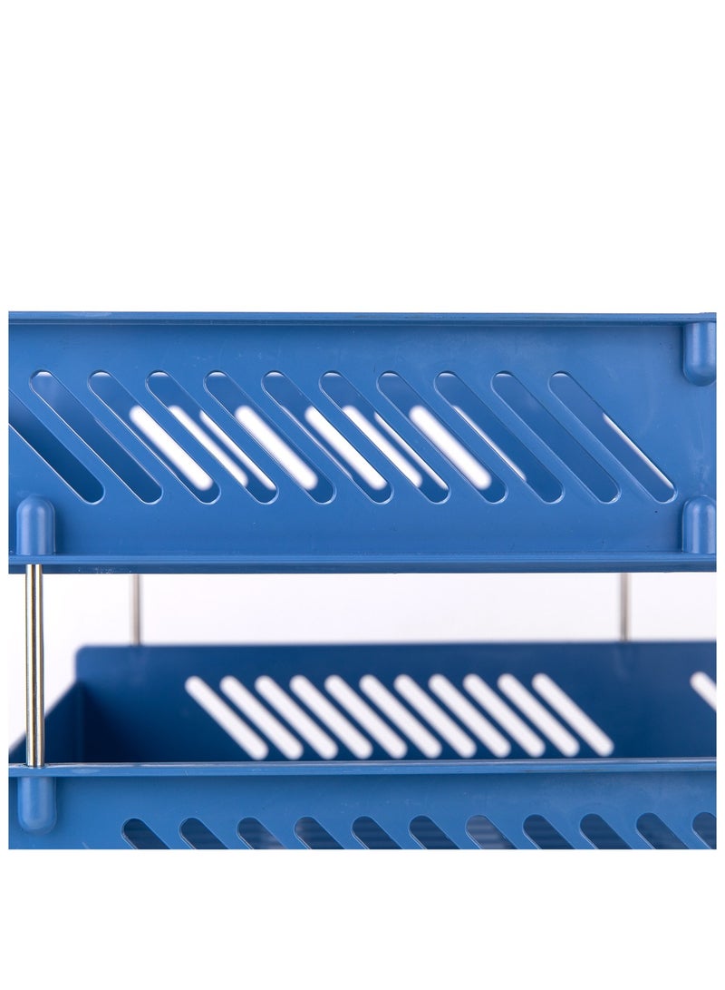 Deli رف تخزين بلاستيكي 3 طبقات أزرق - Image 2