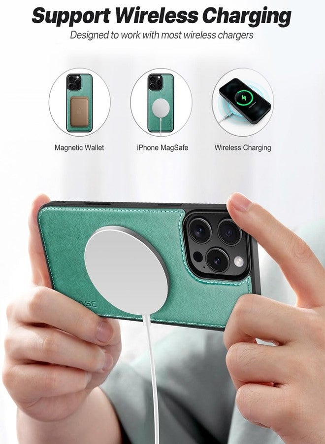 OCASE for iPhone 16 Pro Case Detachable Wallet Case with Card Holder, 2 in 1 Pu Leather Flip Folio with RFID Blocking Stand Wrist Strap Shockproof Phone Cover 6.3 Inch 2024, Green - Image 4