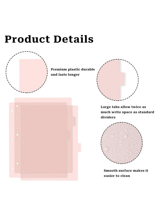 Generic 3Ring Pink Binder Plastic Divider Set 8Tab Sturdy Plastic Dividers Binder Dividers With Tabs Pink Binder Dividers Aesthetic Dividers For Binder Suitable For Notebooks And Binders(Pink)  - Image 5