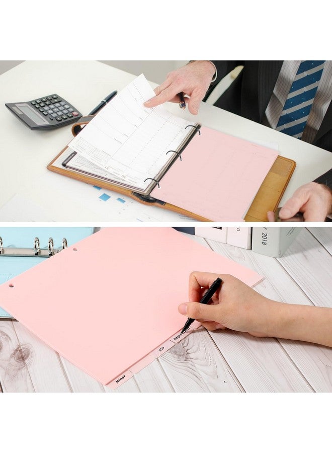 Generic 3Ring Pink Binder Plastic Divider Set 8Tab Sturdy Plastic Dividers Binder Dividers With Tabs Pink Binder Dividers Aesthetic Dividers For Binder Suitable For Notebooks And Binders(Pink)  - Image 4