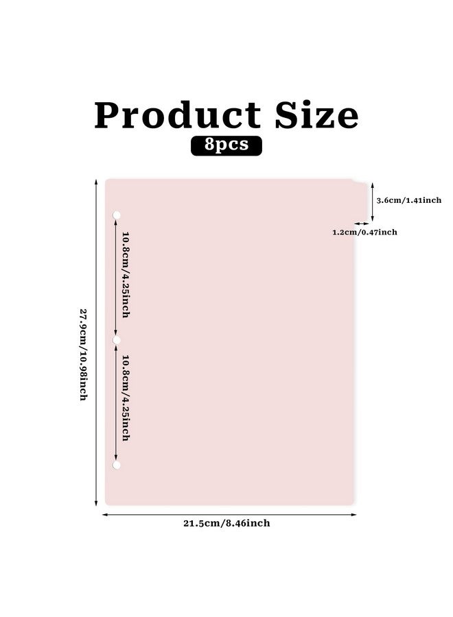 Generic 3Ring Pink Binder Plastic Divider Set 8Tab Sturdy Plastic Dividers Binder Dividers With Tabs Pink Binder Dividers Aesthetic Dividers For Binder Suitable For Notebooks And Binders(Pink)  - Image 2