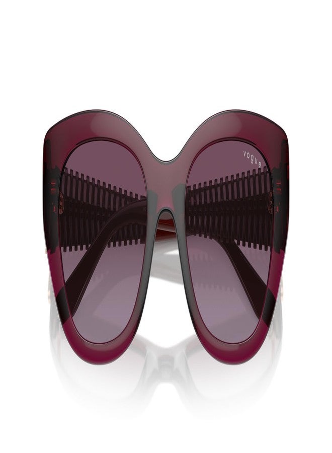 Vogue Eyewear VO5567S Sunglasses, Transparent Cherry/Violet Gradient, 52 mm - Image 5