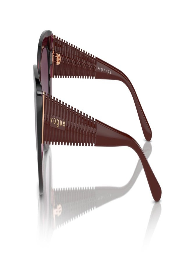 Vogue Eyewear VO5567S Sunglasses, Transparent Cherry/Violet Gradient, 52 mm - Image 3