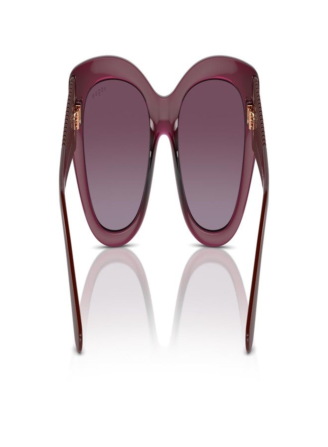 Vogue Eyewear VO5567S Sunglasses, Transparent Cherry/Violet Gradient, 52 mm - Image 4